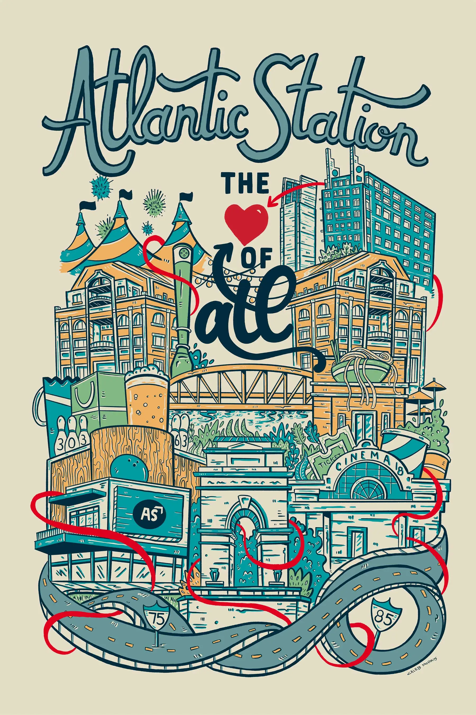 Atlantic Station illustrated poster
