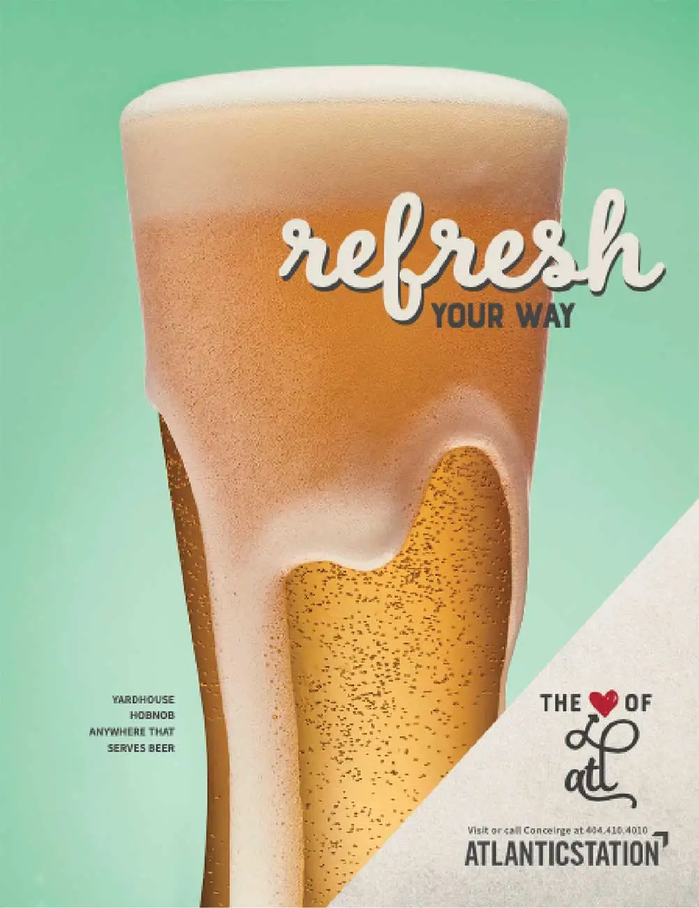 Atlantic Station print ad with headline that reads Refresh Your Way