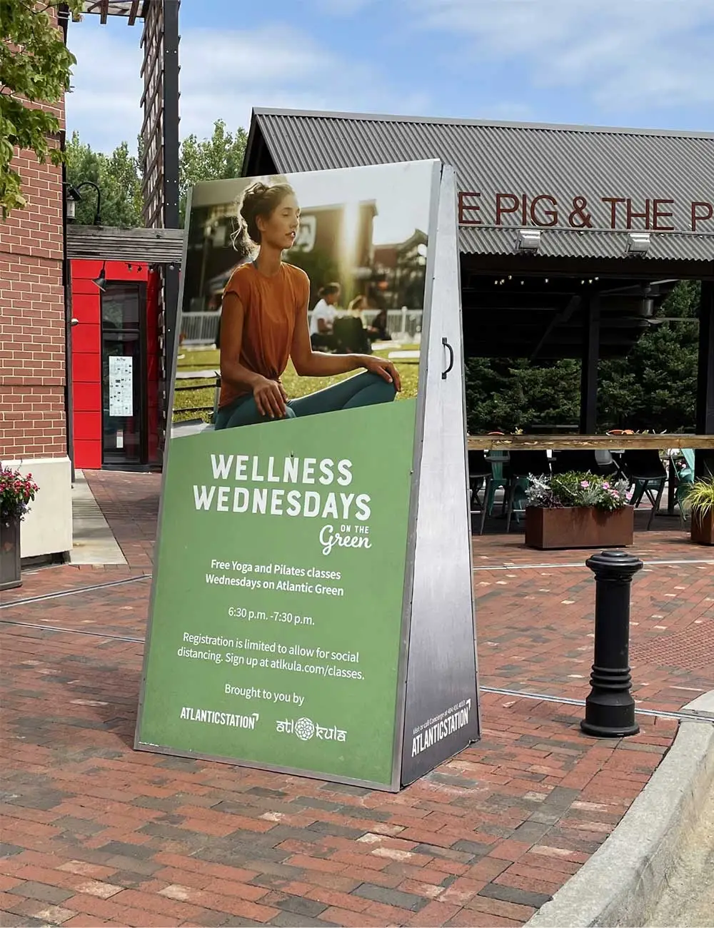 Wellness Wednesday sign at Atlantic Station